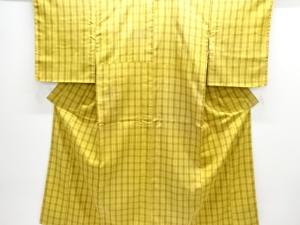 大正ロマン　格子織出し米沢紬着物